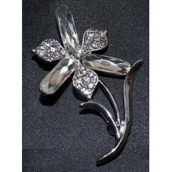 Brošňa kvet s lístkom