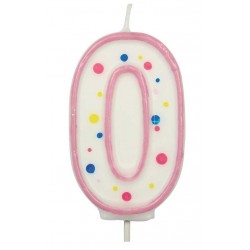 Sviečka bodková ružová 0