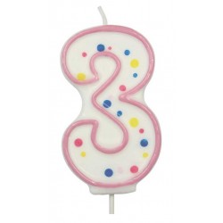 Sviečka bodková ružová 3