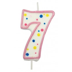 Sviečka bodková ružová 7