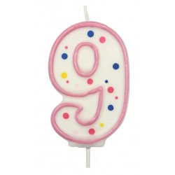 Sviečka bodková ružová 9