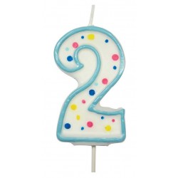 Sviečka bodková modrá 2