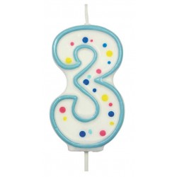 Sviečka bodková modrá 3