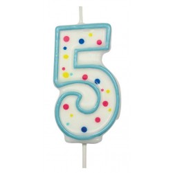 Sviečka bodková modrá 5