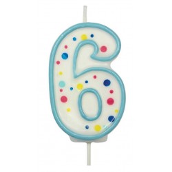 Sviečka bodková modrá 6