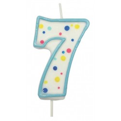 Sviečka bodková modrá 7